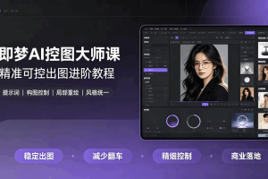 即梦AI控图大师课 精准可控出图进阶教程,告别AI乱生成,一键拿捏商用精图能力